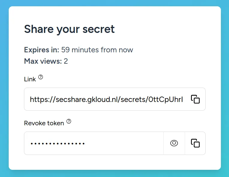 Screenshot of link page