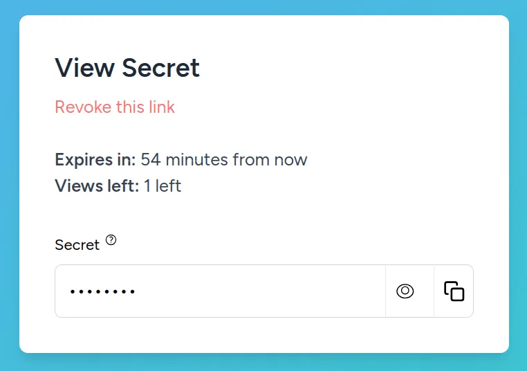 Screenshot of show page